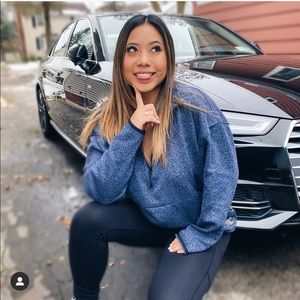 Vs PINK Blue quarter zip sweatshirt